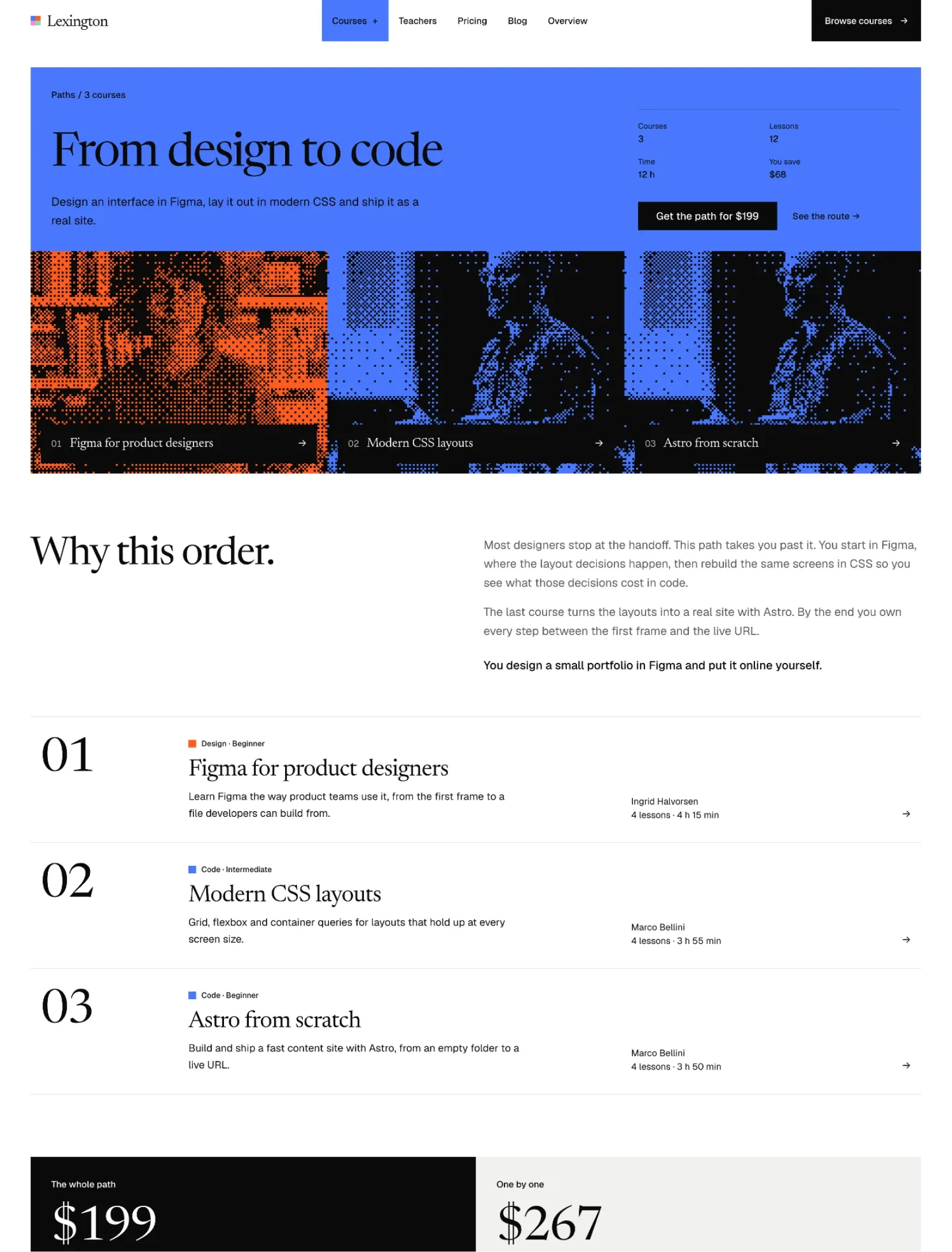 The Enlightr learning path from design to code with prices